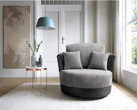 Sofia Swivel Chair - Black & Grey