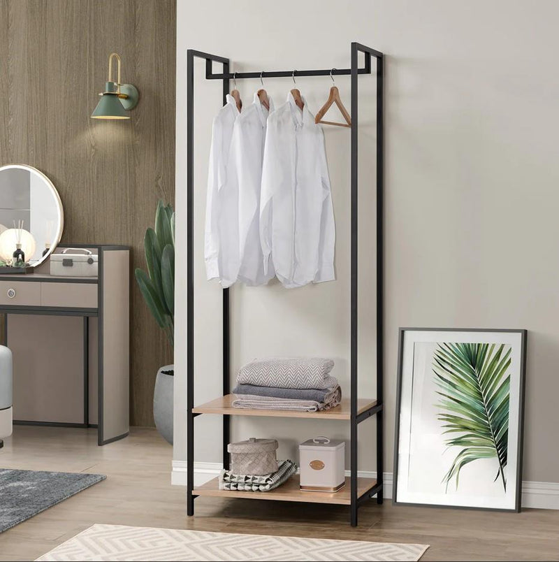 Scala Open Wardrobe with 2 Shelves - Oak