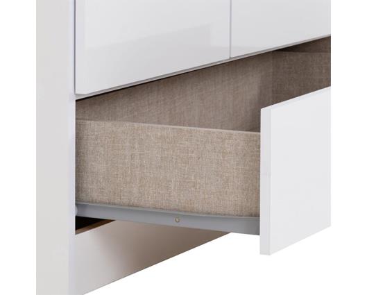 DENVER 2 DOOR 1 DRAWER MIRRORED WARDROBE - WHITE GLOSS