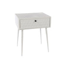 Saturn metal 1 drawer bedside cabinet, white with gold handle