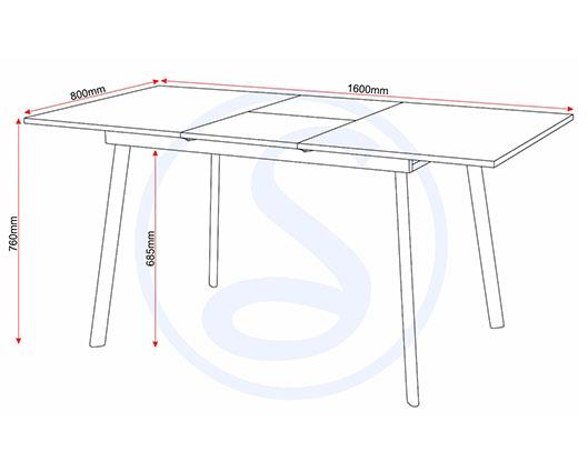 AVERY EXTENDING DINING SET (X4 CHAIRS) - CONCRETE/SAPPHIRE BLUE VELVET