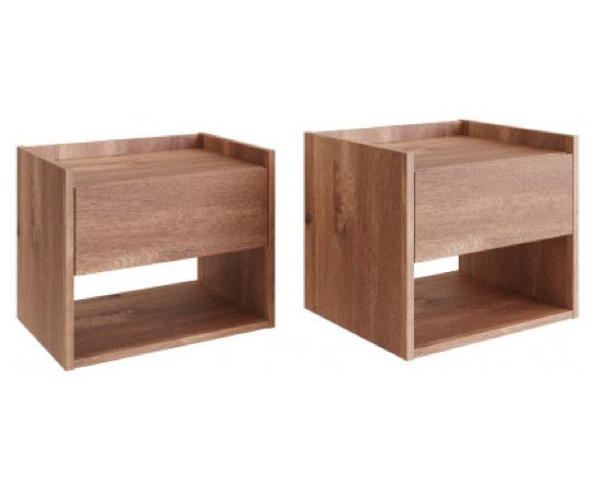 Harmony Wall Mounted Bedside Tables (Pair)- Oak