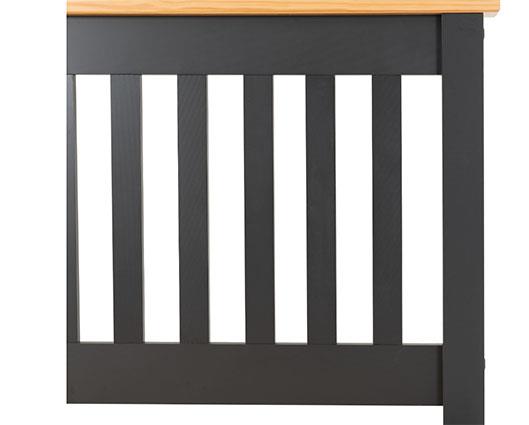 MONACO 5' LOW END BED - DARK GREY/OAK EFFECT
