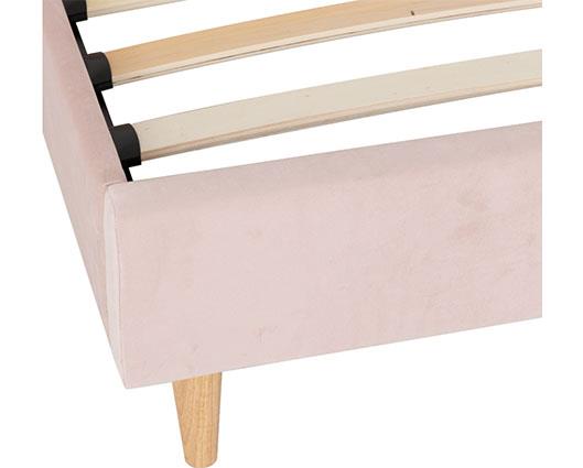 AMELIA 3' BED - PINK VELVET FABRIC