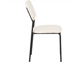 MARLOW & SHELDON DINING SET (X4 CHAIRS) - BLACK MARBLE/IVORY BOUCLE FABRIC