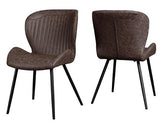 TREVISO & QUEBEC DINING SET (X4 CHAIRS) - LIGHT OAK EFFECT/BROWN FAUX LEATHER
