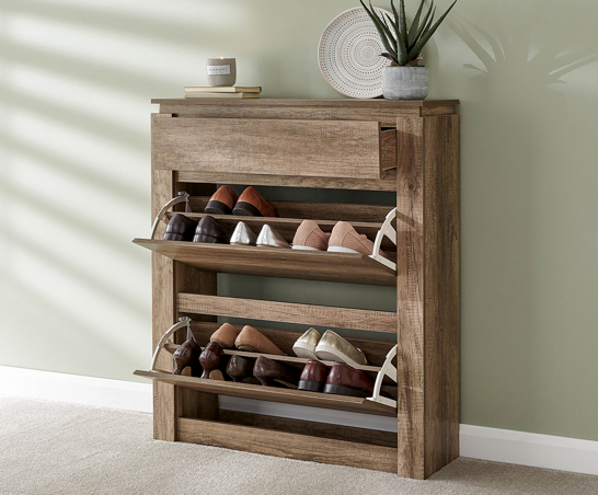 Casis Oak Shoe Cabinet