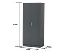 Original 2 Door Wardrobe-Dark Grey