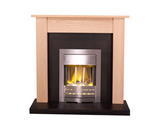 Skyla Fireplace Suite in Oak and Black, 43 Inch
