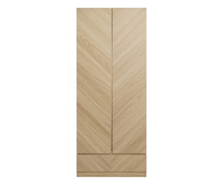 Ciaro 2 Door 1 Drawer Wardrobe- Euro Oak