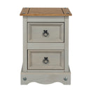 Corona Grey 2 Drawer Petite Bedside Cabinet
