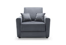 Owen Velvet Single Sofa Bed - Dark Grey