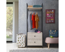 Open Wardrobe with 2 Drawers-Ash Oak