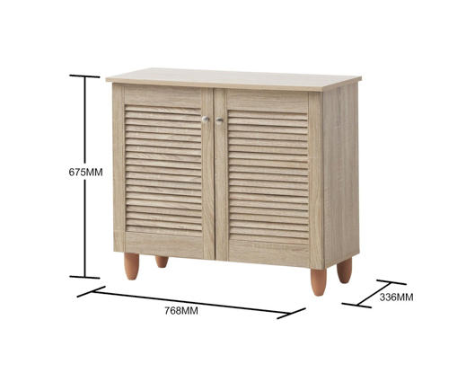 Traditional 2 Door Shoe Cabinet-Oak