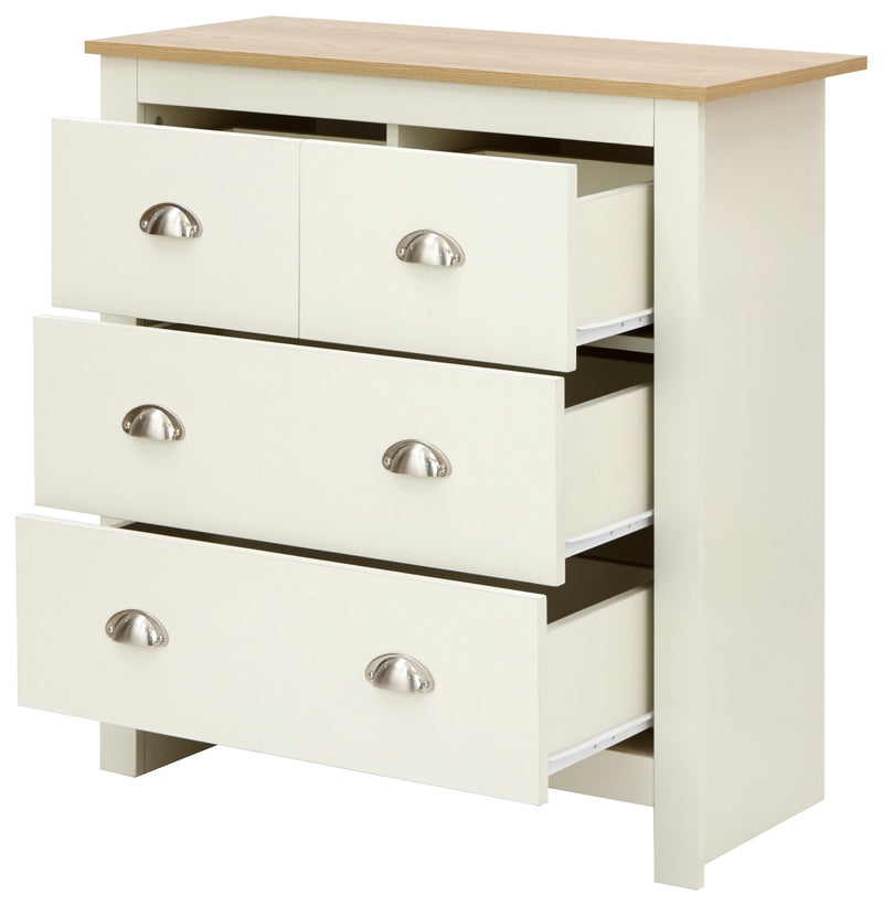 Lancaster 2+2 Drawer Chest- Cream