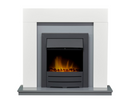 Dawson Fireplace Suite 39inch White/grey With Electric Fire  - Black