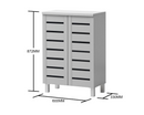 Tall 2 Door Shoe Cabinet-Grey