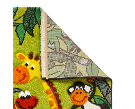 Safari Animals Kids Rug - Green - 120cm x 170cm