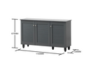 Traditional 3 Door Shoe Cabinet-Dark Grey