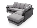 Dulcie Right Hand Facing Corner Sofa - Black & Charcoal