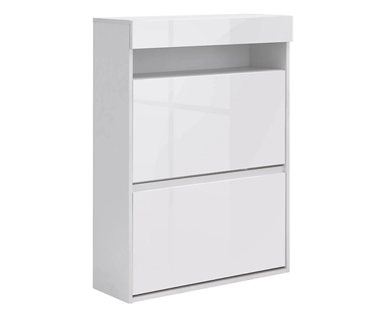 Graze Wall Hanging Two Tier Shoe Cabinet- White