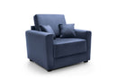Owen Velvet Single Sofa Bed - Dark Blue