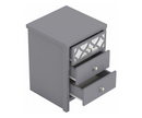 Arianna 3 Drawer Bedside Table- Cool Grey
