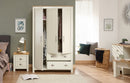 Lachlan 3 Door 2 Drawer Wardrobe- Cream