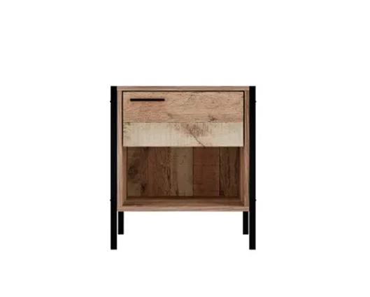 Harben Bedside Cabinet Distressed Oak Effect