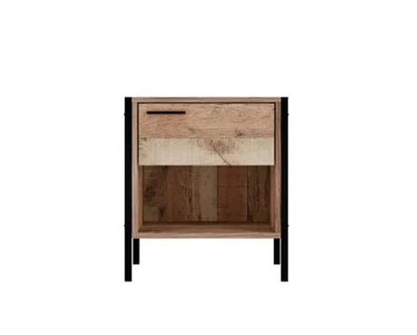 Harben Bedside Cabinet Distressed Oak Effect