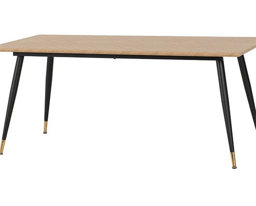 HAMILTON & LUKAS LARGE DINING SET (X6 CHAIRS) - MEDIUM OAK EFFECT/GREY VELVET