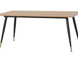 HAMILTON & LUKAS LARGE DINING SET (X6 CHAIRS) - MEDIUM OAK EFFECT/GREY VELVET