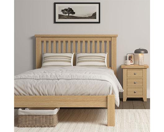 WINDSOR 4'6" LOW END BED - NATURAL OAK