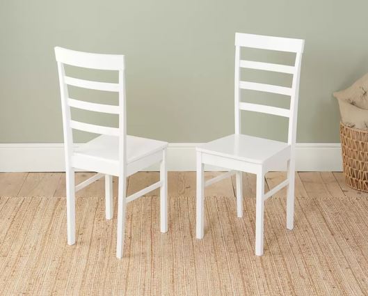 Stetson Dining Table & 4 Ladder Chairs- White