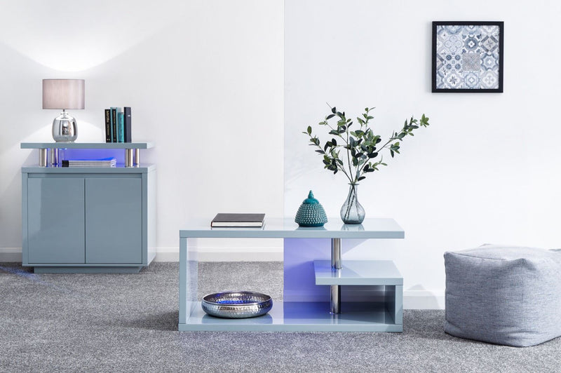 Arctic High Gloss LED Coffee Table-Grey