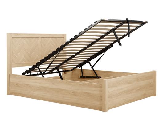 Herringford Ottoman King Bed - Oak