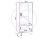 DIXIE 2 DOOR WARDROBE - DUSTY GREY/WHITE