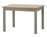 LUDLOW 1+4 DINING SET - GREEN/OAK EFFECT
