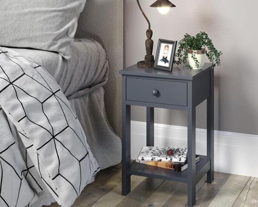 Shaker 1 Drawer Petite Bedside Cabinet-Midnight Blue