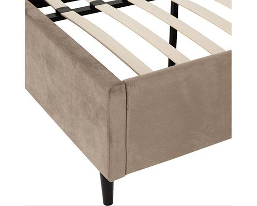 MAINE 4'6" BED - TAUPE VELVET FABRIC