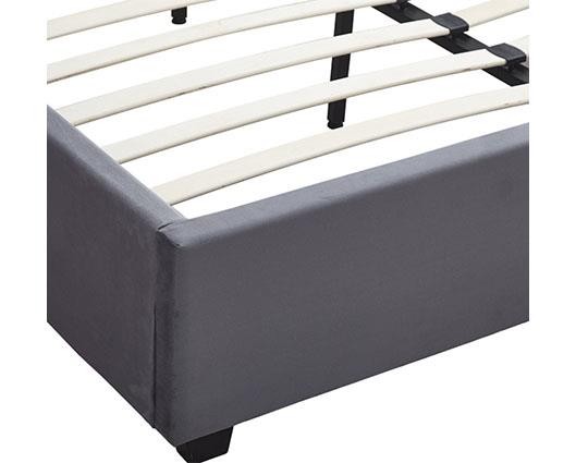 MADISON 4'6" BED - GREY VELVET FABRIC