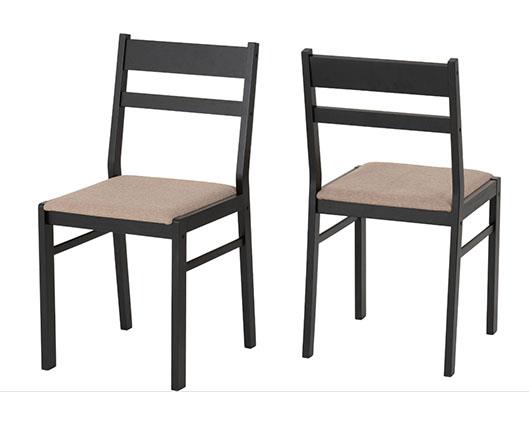 RADLEY 1+4 DINING SET - BLACK/OAK EFFECT/OAT FABRIC