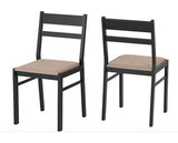 RADLEY 1+4 DINING SET - BLACK/OAK EFFECT/OAT FABRIC