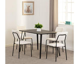 MARLOW & SHELDON DINING SET (X4 CHAIRS) - BLACK MARBLE/IVORY BOUCLE FABRIC