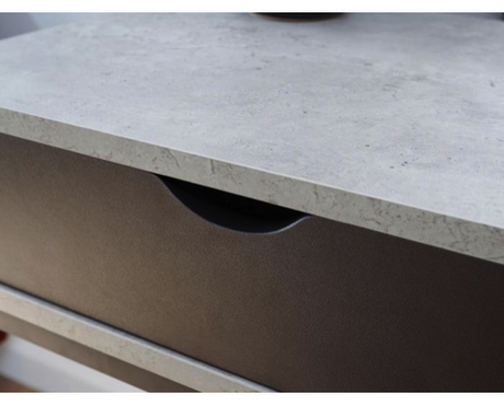 Telton Computer Desk-Concrete & Black