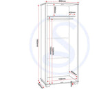 OLIVER 2 DOOR WARDROBE - LIGHT OAK EFFECT