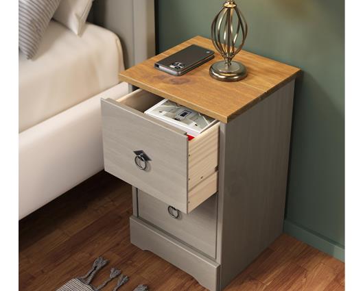 Corona Classic 2 drawer compact bedside cabinet