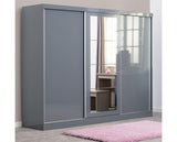 NEVADA 3 DOOR SLIDER WARDROBE - GREY GLOSS