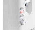 2 Slice White Plastic Toaster with Chrome Band