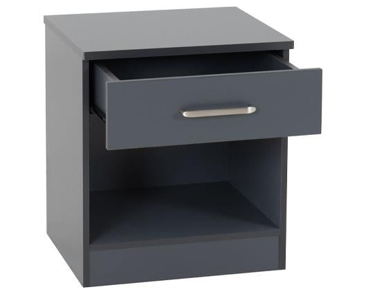 DAKOTA 1 DRAWER BEDSIDE - DARK GREY